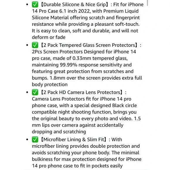5 in 1 Case For iPhone 14‎ Pro 6.1” Silicone Shockproof 2 Screen/Lens Protectors - Picture 10 of 10